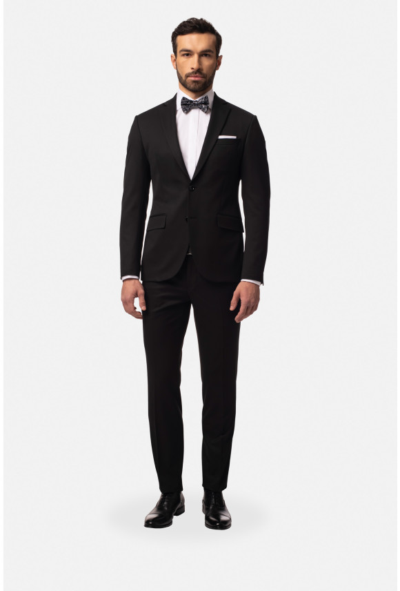 GARNITUR DAVALO 318 CZARNY SUPER SLIM FIT