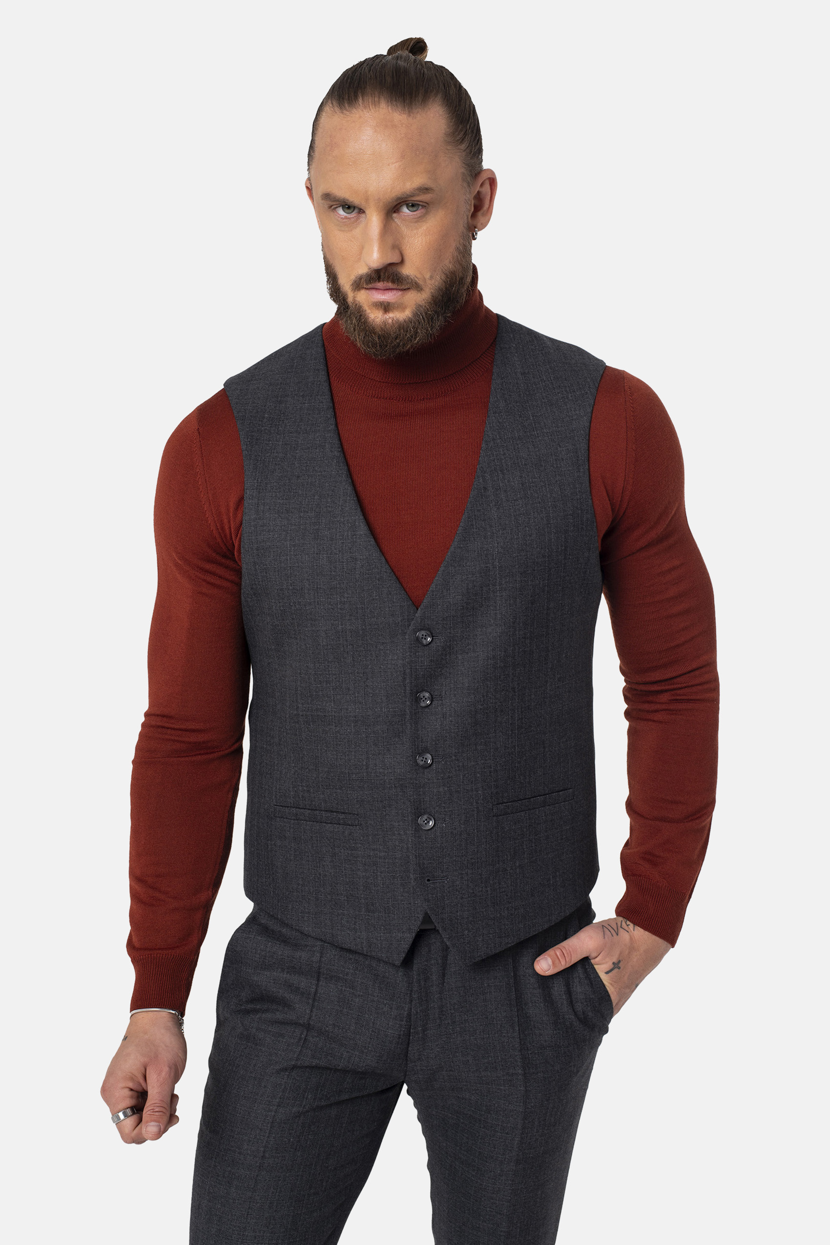 KAMIZELKA MOSTON SLIM FIT GRAFIT