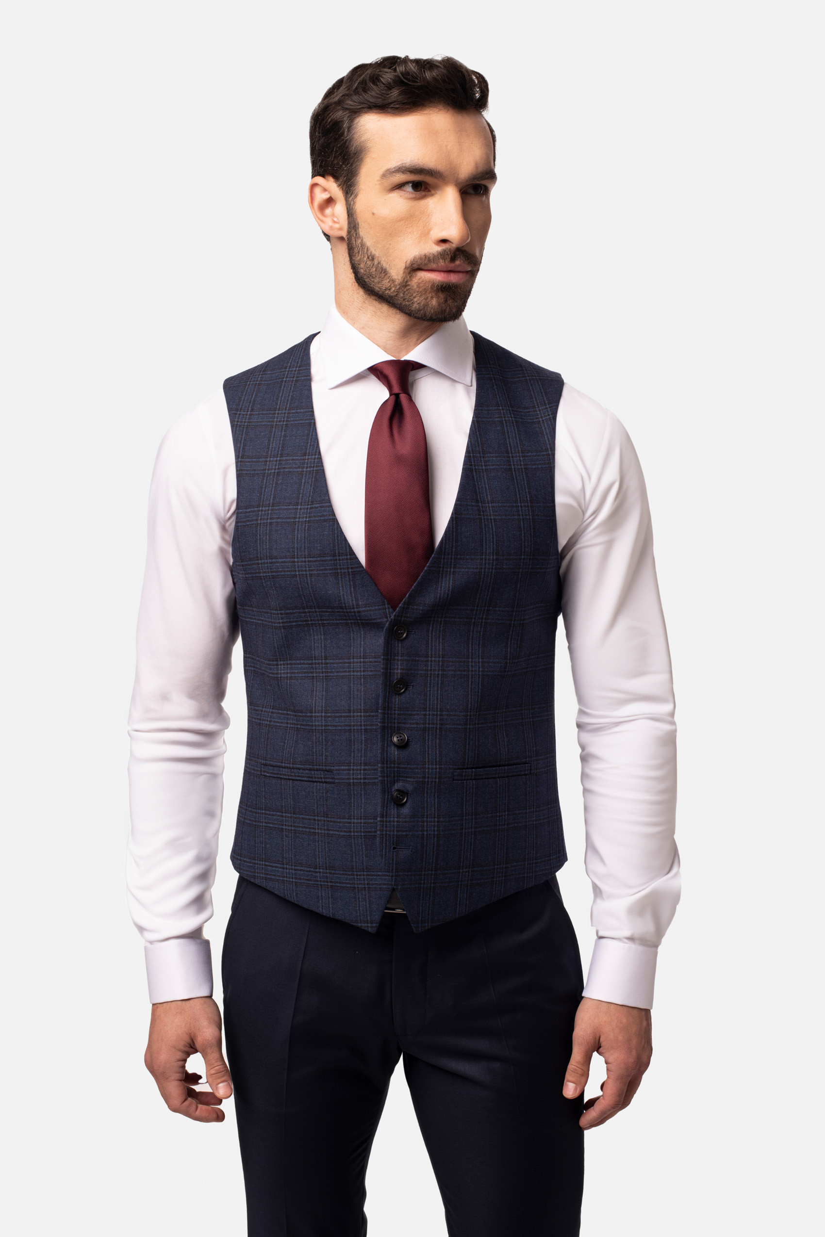 KAMIZELKA DENWIN SLIM FIT GRANATOWA