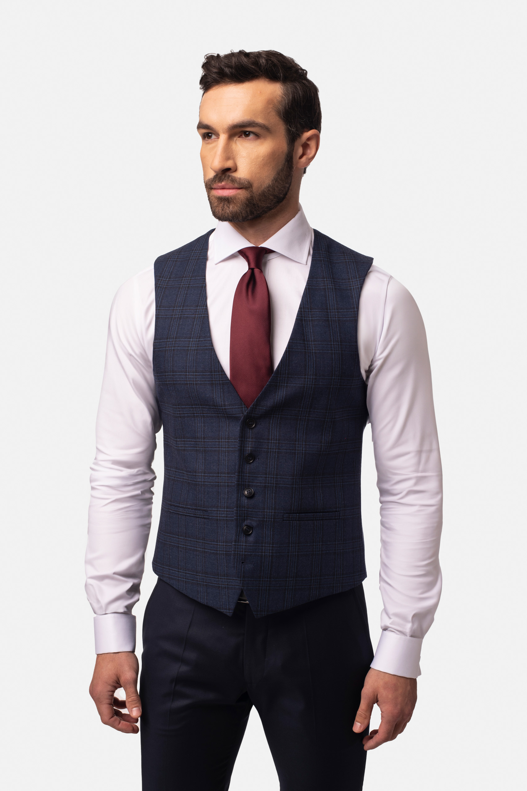 KAMIZELKA DENWIN SLIM FIT GRANATOWA