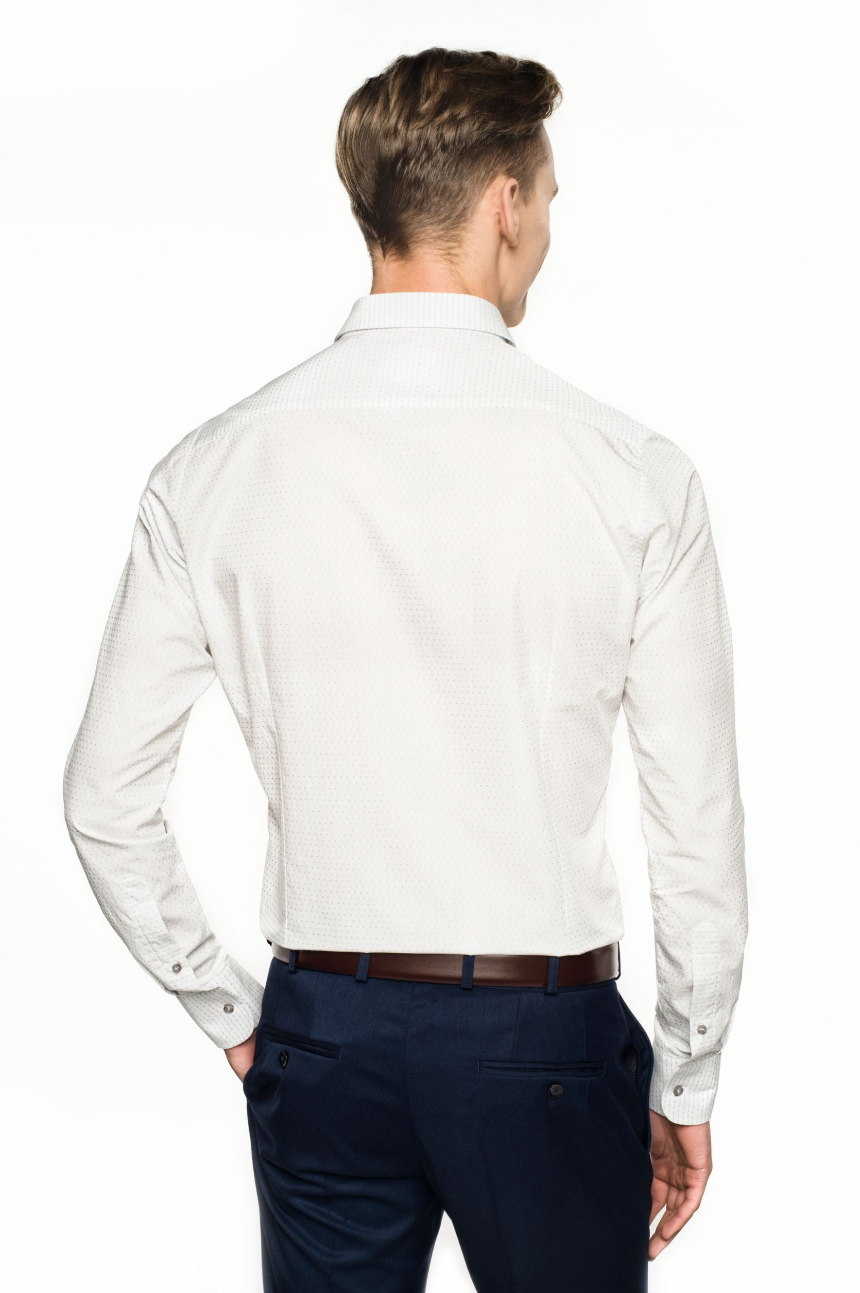 KOSZULA VERSONE 2648 DŁUGI RĘKAW SLIM FIT BIAŁY